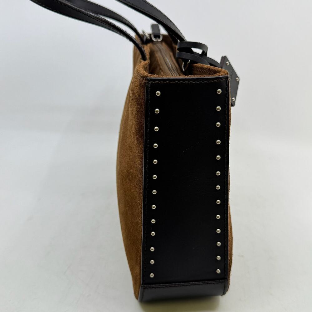 RALPH by Ralph Lauren Brown Suede Studded Mini Tote Handbag - Picture 5 of 9